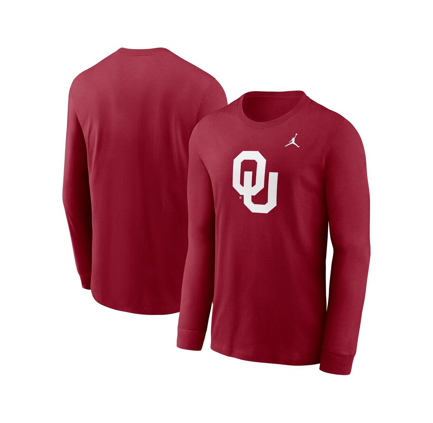 Men's Crimson Oklahoma Sooners Primary Logo Long Sleeve T-Shirt
