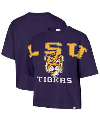 '47 Brand - Women's Purple LSU Tigers Outreach City Relaxed Cropped T-shirt
