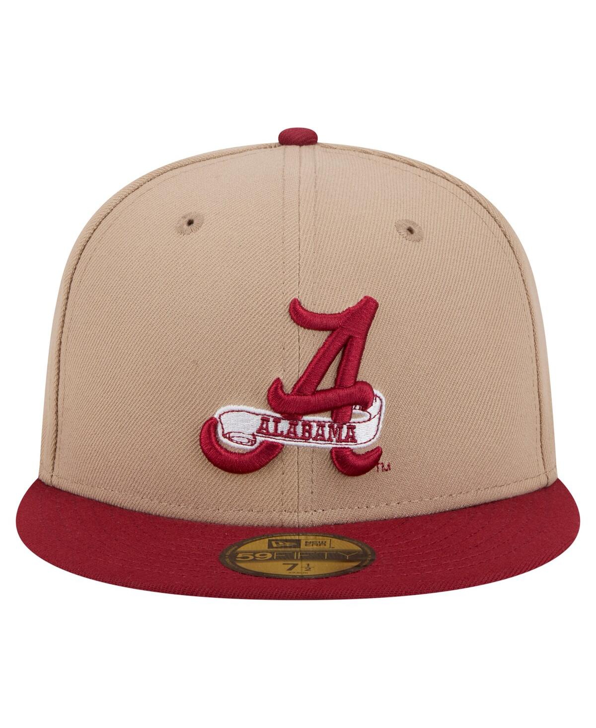 New Era Men's Khaki Alabama Crimson Tide Two-tone 59fifty Fitted Hat In Brown