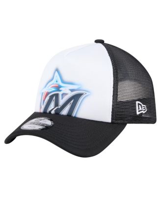 New Era - Toddler White/Black Miami Marlins Painted A-Frame 9FORTY Trucker Adjustable Hat