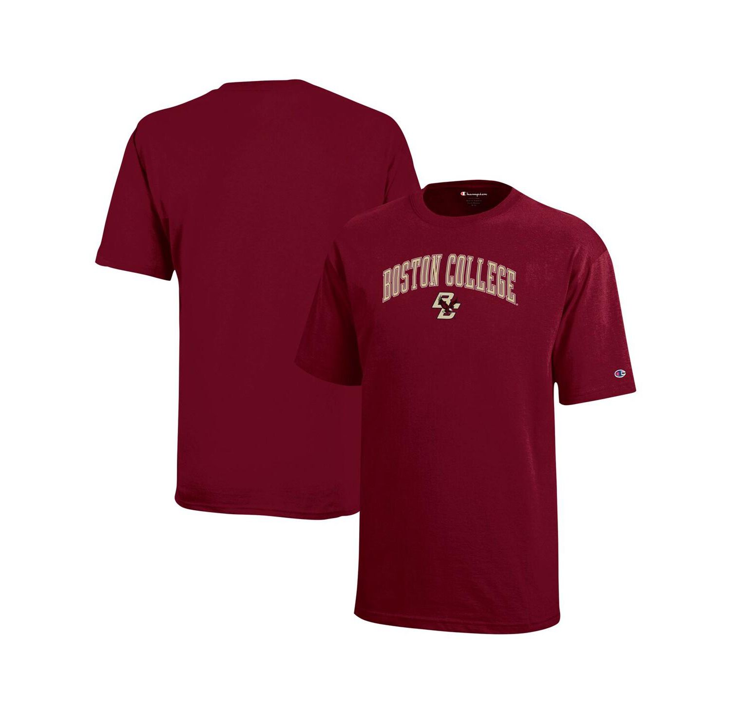 Big Boys and Girls Maroon Boston College Eagles Arch Over Logo T-Shirt