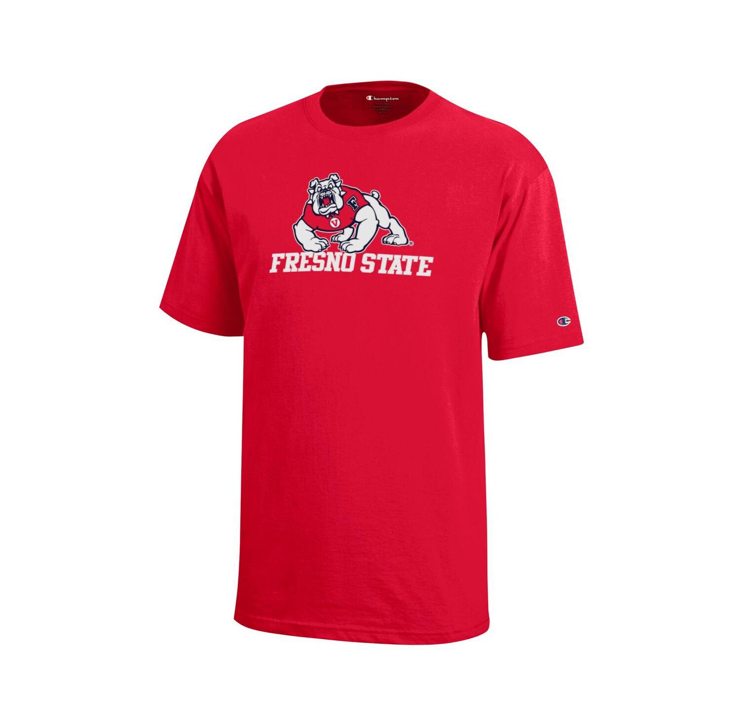 Big Boys and Girls Red Fresno State Bulldogs Arch Over Logo T-Shirt