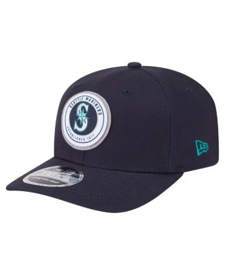 New Era - Men's Navy Seattle Mariners Circle Patch 9SEVENTY Stretch-Snap Hat