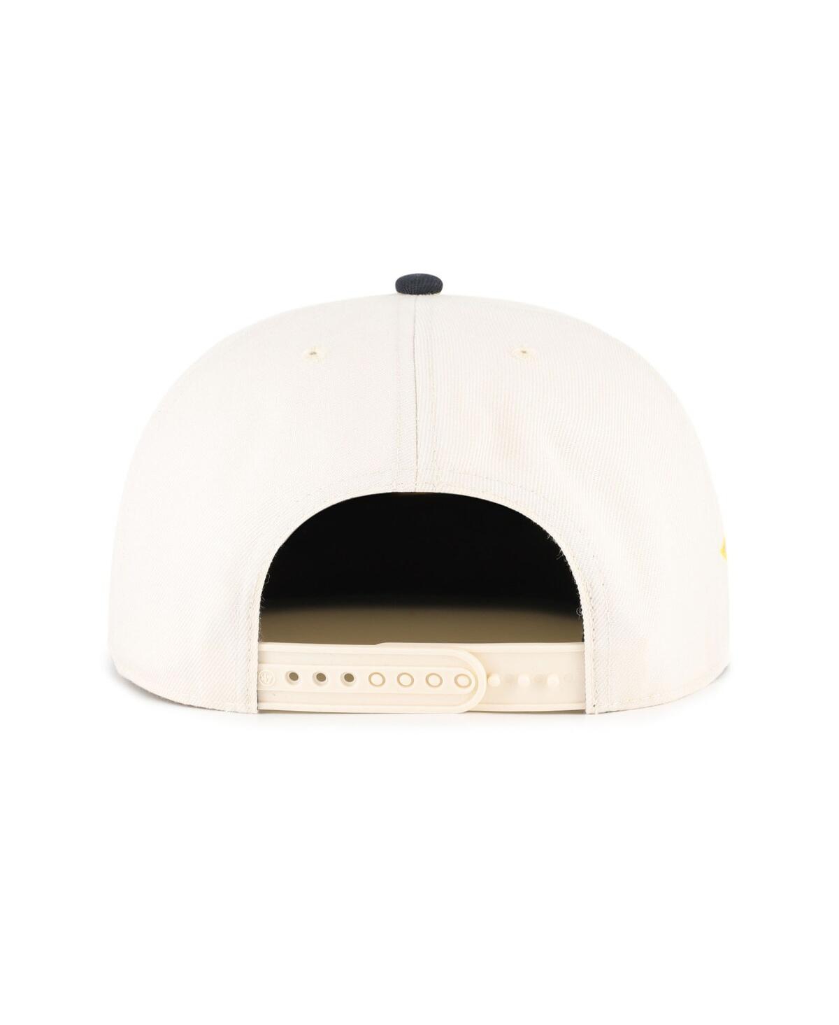 47 Brand Men's And Women's Natural Auburn Tigers Crossover Off Hand Captain Adjustable Hat In White