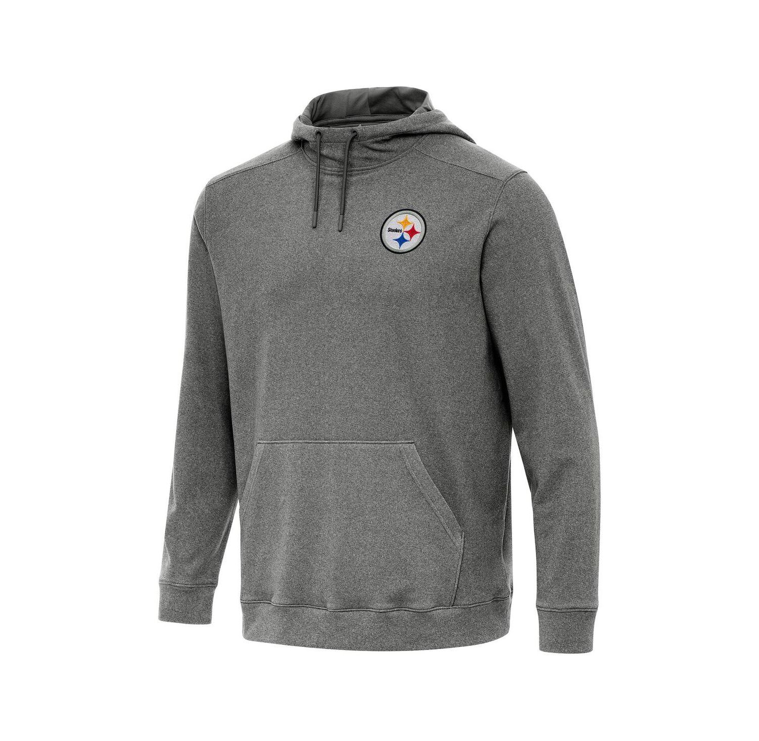 Men's Heather Black Pittsburgh Steelers Cloud Pullover Hoodie