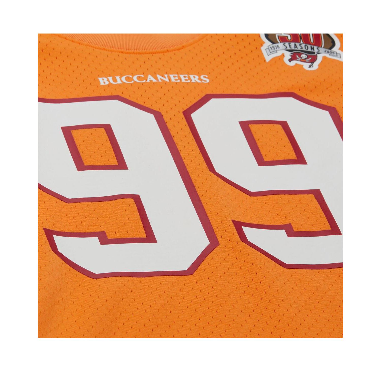 Men's Warren Sapp Orange Tampa Bay Buccaneers Retired Player Name & Number Mesh T-Shirt