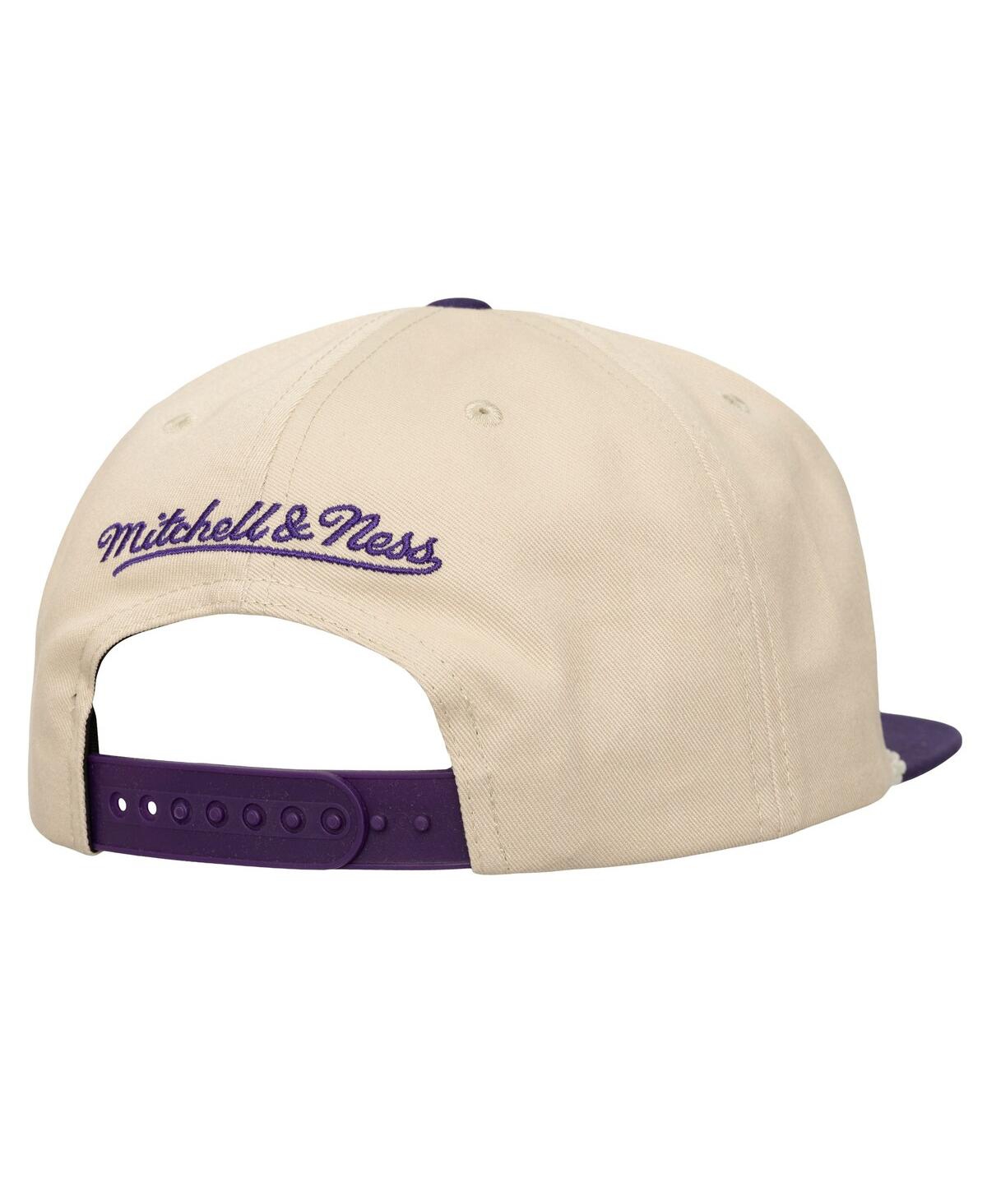 Mitchell & Ness Men's Cream/Purple Los Angeles Lakers Cityscape Caddy Snapback Hat