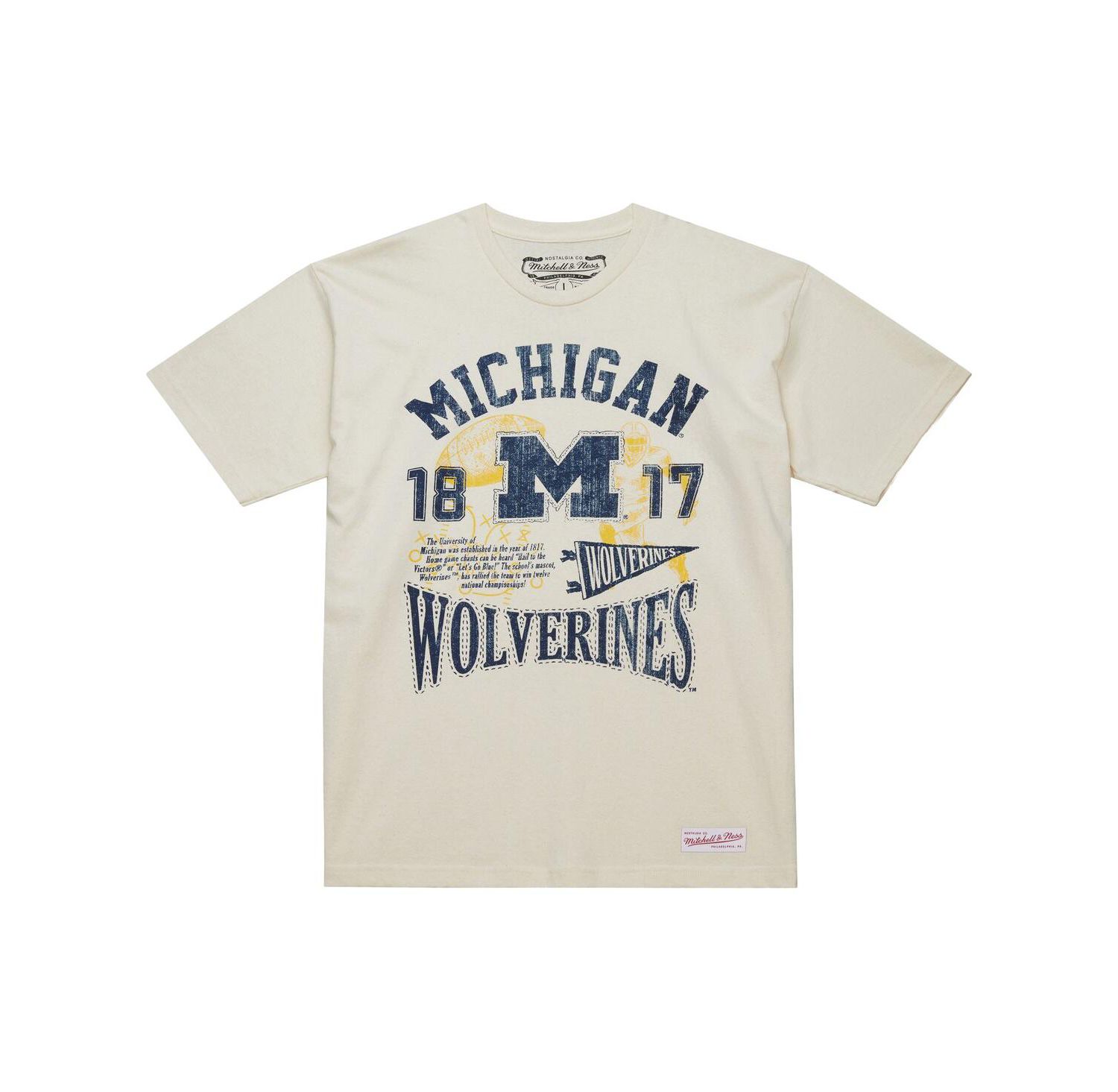 Men's Cream Michigan Wolverines Heritage Scholar T-Shirt