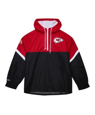 Men's Red/Black Kansas City Chiefs Tie Breaker Vintage Logo Lightweight Anorak Half-Zip Windbreaker Jacket