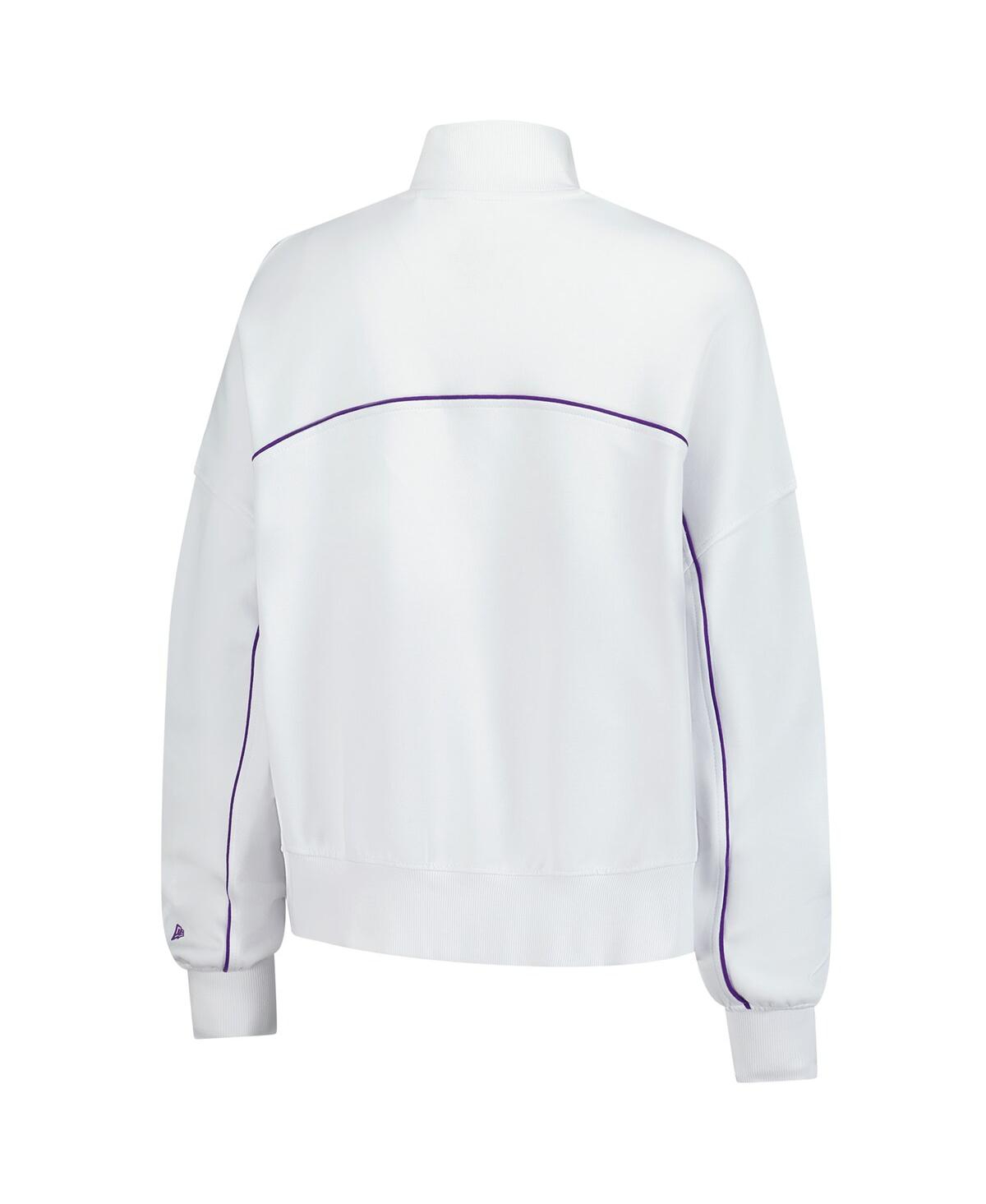 New Era Women's White Minnesota Vikings Functional Fandom Quarter-zip Sweatshirt In White