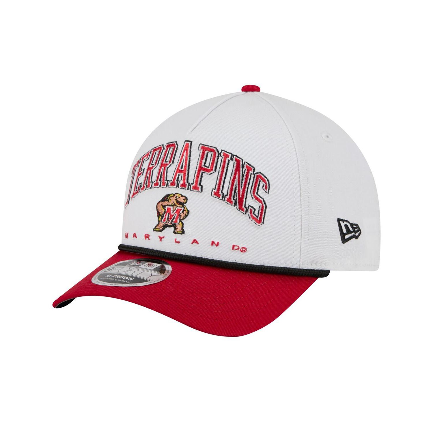 Men's White/Red Maryland Terrapins Arch Two-Tone Rope 9FORTY A-Frame M-Crown Adjustable Hat