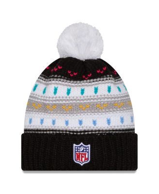 Women's Black Arizona Cardinals 2025 NFL Crucial Catch Cuffed Knit with Pom Hat