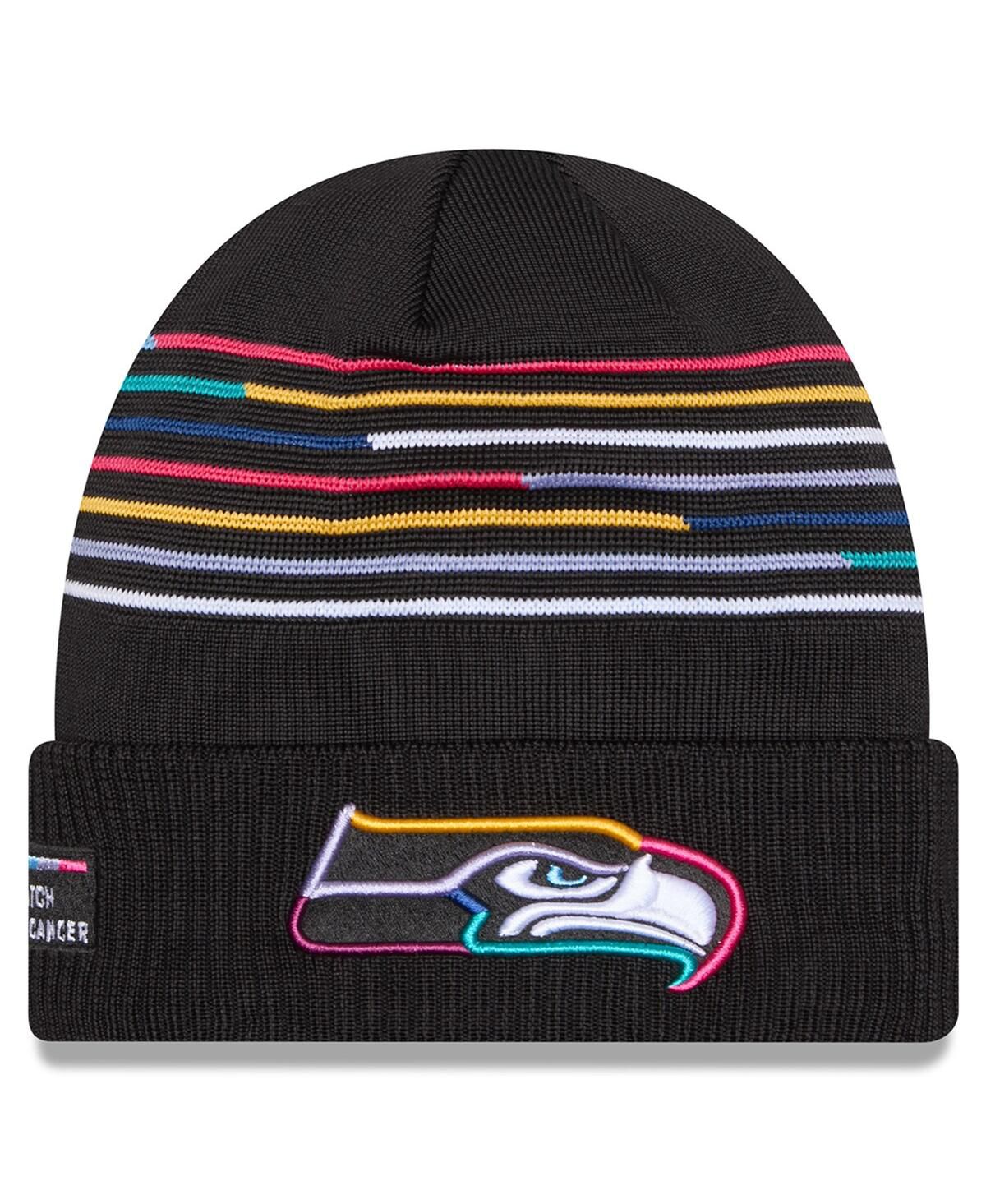 Мужская черная вязаная шапка с манжетами Seattle Seahawks 2025 NFL Crucial Catch