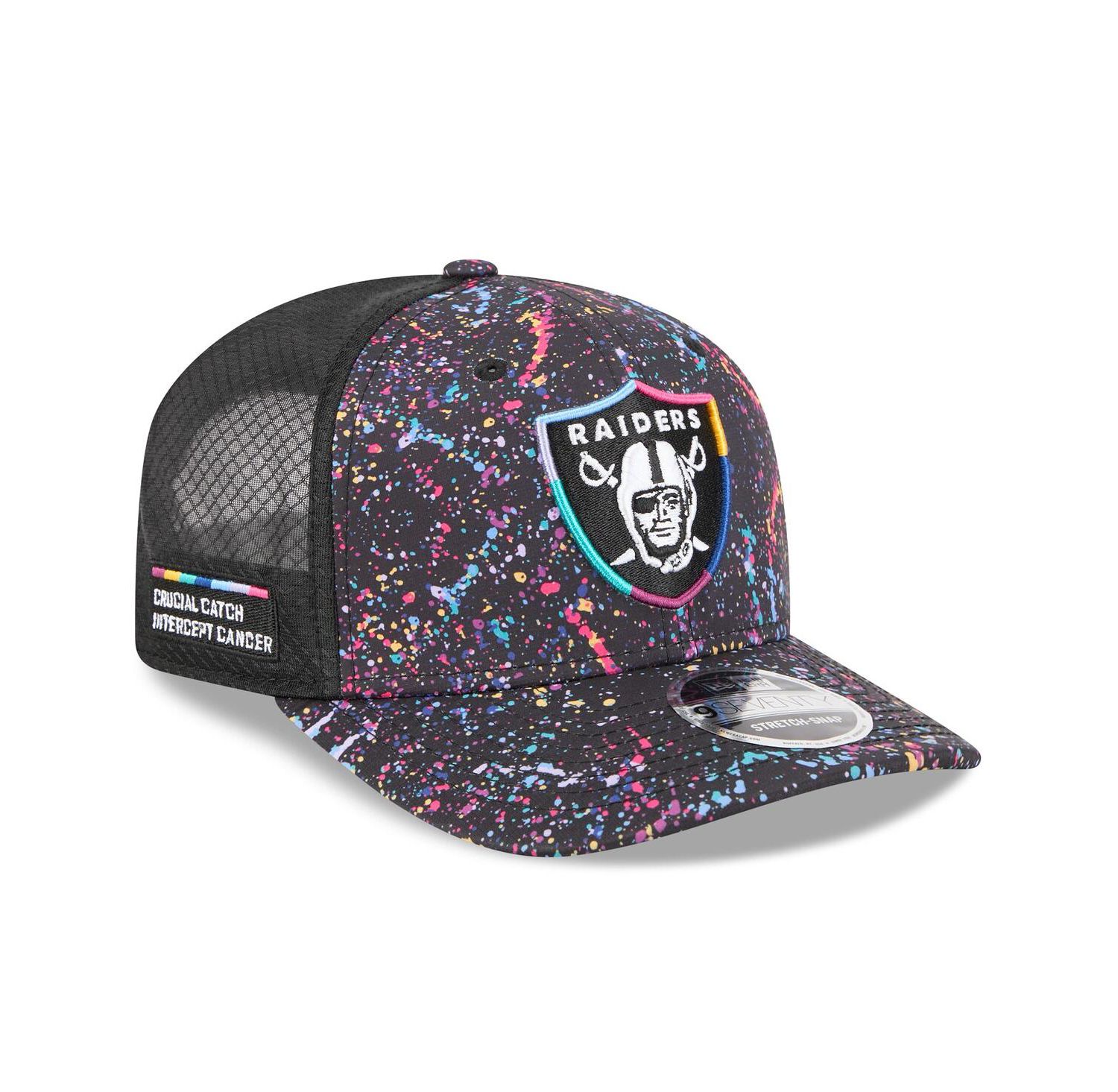 Men's Black Las Vegas Raiders 2025 NFL Crucial Catch 9SEVENTY Adjustable Hat