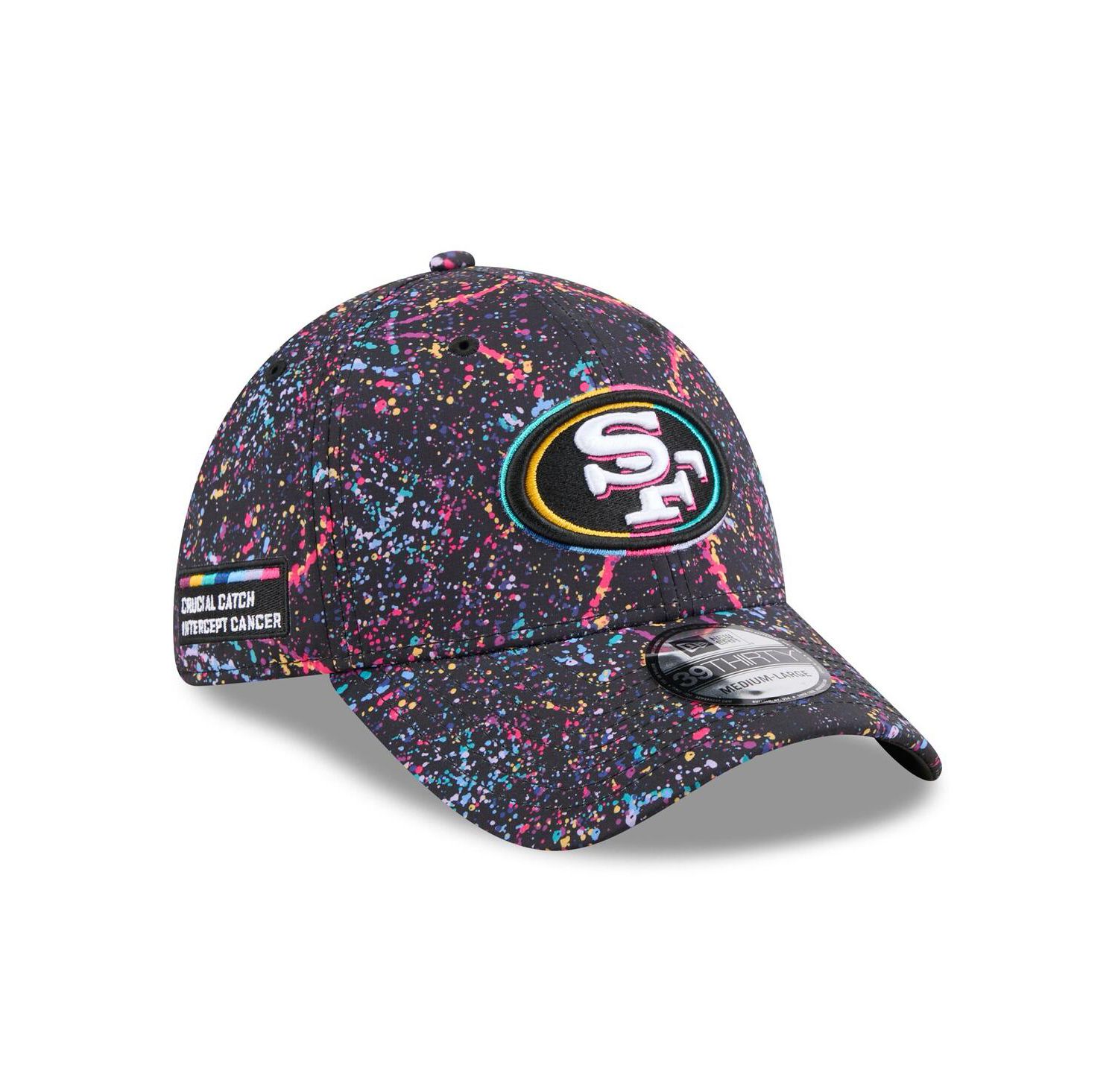 Men's Black San Francisco 49ers 2025 NFL Crucial Catch 39THIRTY Flex Hat