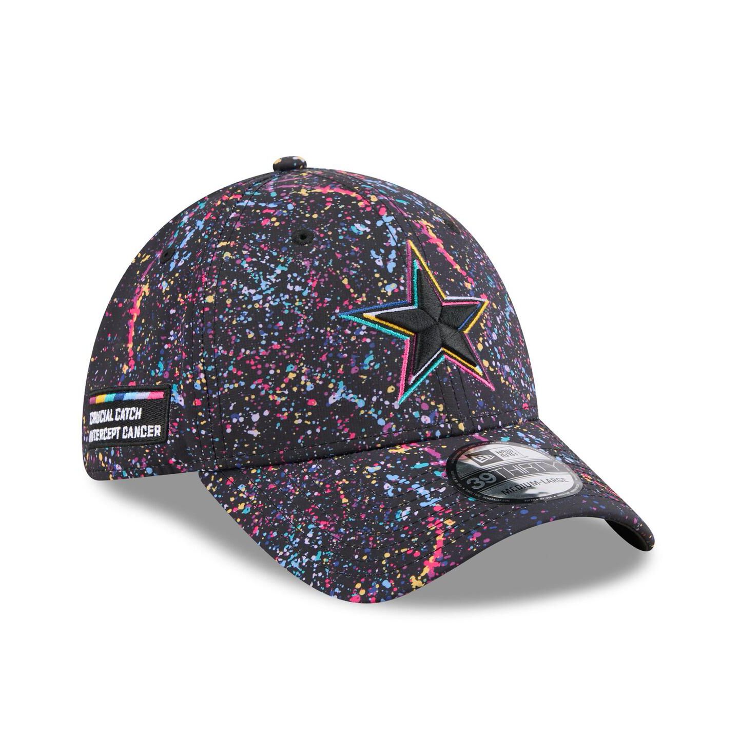 Мужская кепка New Era Black Dallas Cowboys 2025 NFL Crucial Catch 39THIRTY Flex Hat — фото 1