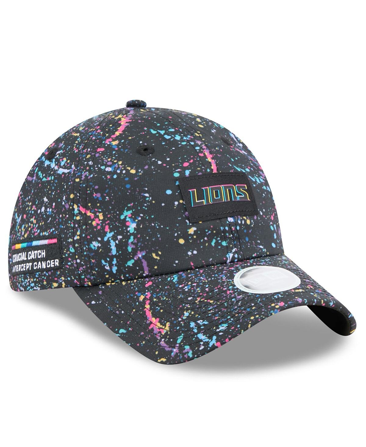 New Era Women's Black Detroit Lions 2025 Nfl Crucial Catch Pony Tail Adjustable Hat In Black