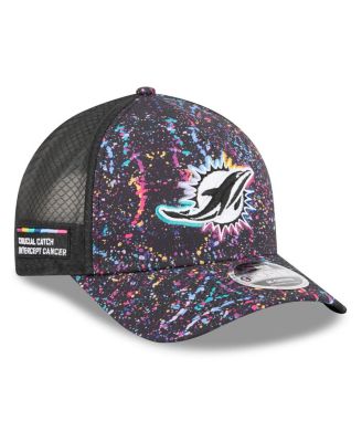 New Era - Men's Black Miami Dolphins 2025 NFL Crucial Catch 9FORTY Adjustable Hat