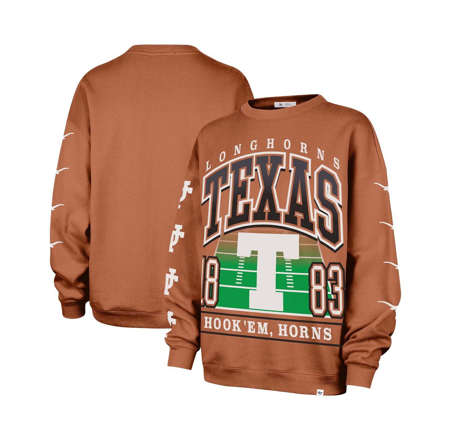 Women's Texas Orange Texas Longhorns Go Big Oversized Pullover Sweatshirt