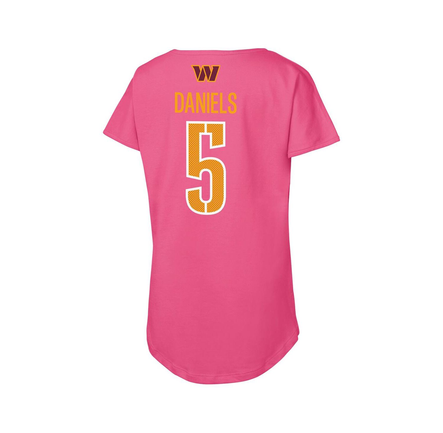 Big Girls Jayden Daniels Pink Washington Commanders Player Name & Number T-Shirt