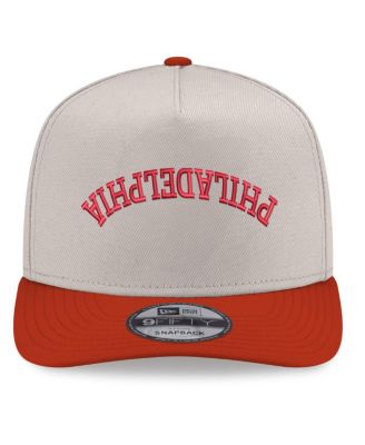 Men's Cream/Red Philadelphia Phillies Upside Down City Name A-Frame 9FIFTY Snapback Hat