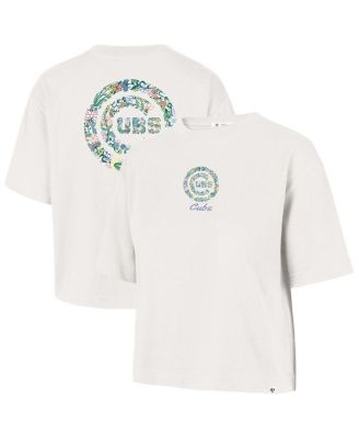 '47 Brand - Women's Natural Chicago Cubs Full Bloom Cropped T-shirt