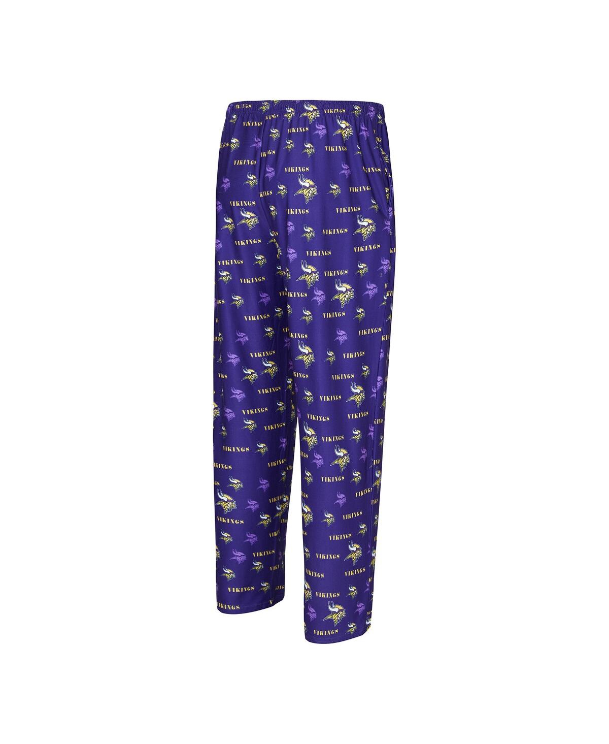 Concepts Sport Men's Purple Minnesota Vikings Mosaic All Over Print Pants In Blue