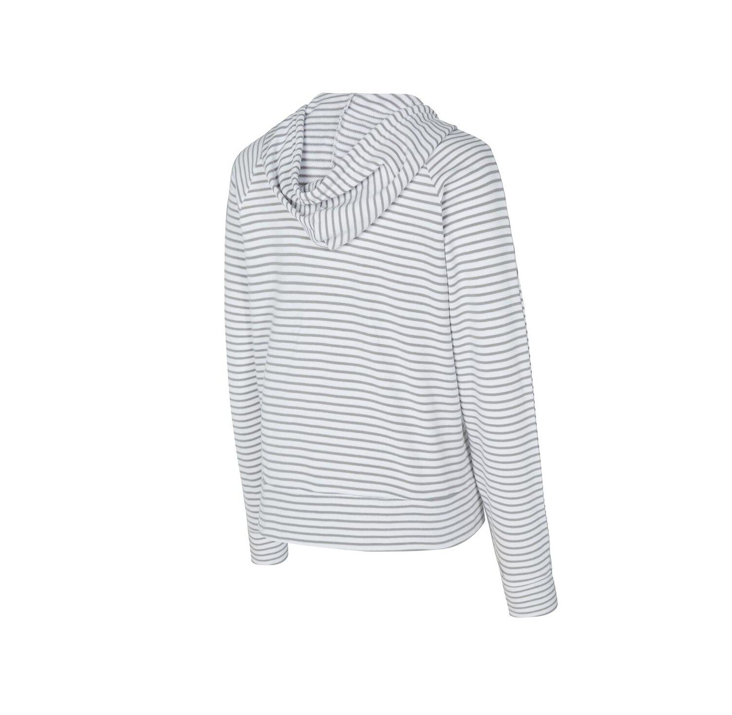 Men's White/Gray Penn State Nittany Lions French Terry Striped V-Neck Pullover Hoodie