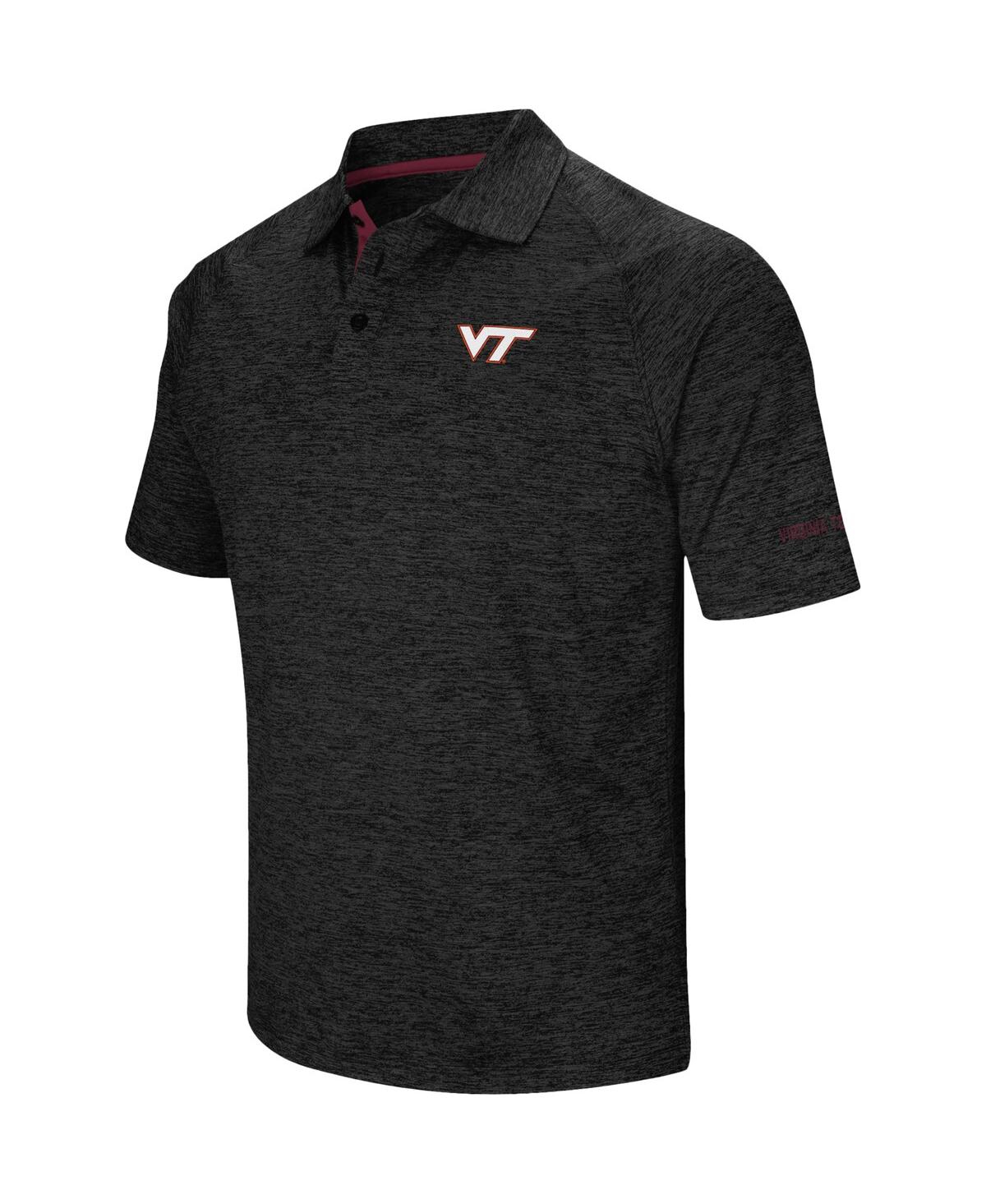 Colosseum Men's Black Virginia Tech Hokies Down Swing Polo Shirt