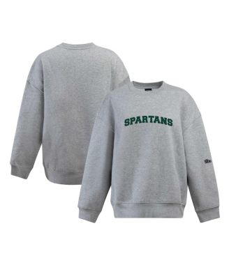 Hype And Vice - Women's Heather Gray Michigan State Spartans Offside Pullover Sweatshirt