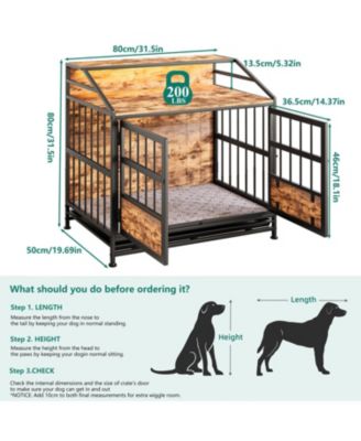 Wooden Dog Crate Furniture with Storage - Brown