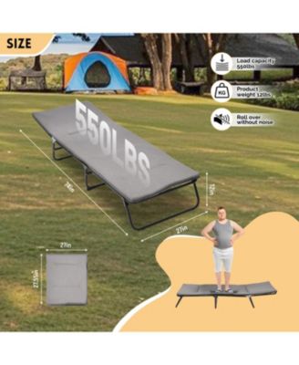Folding Camping Cot - Adjustable Heavy Duty with Carry Bag