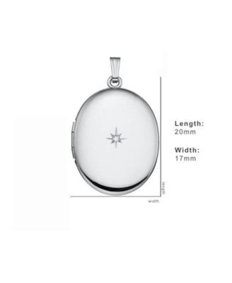 925 Sterling Silver Oval 17mm Polished Locket for Women