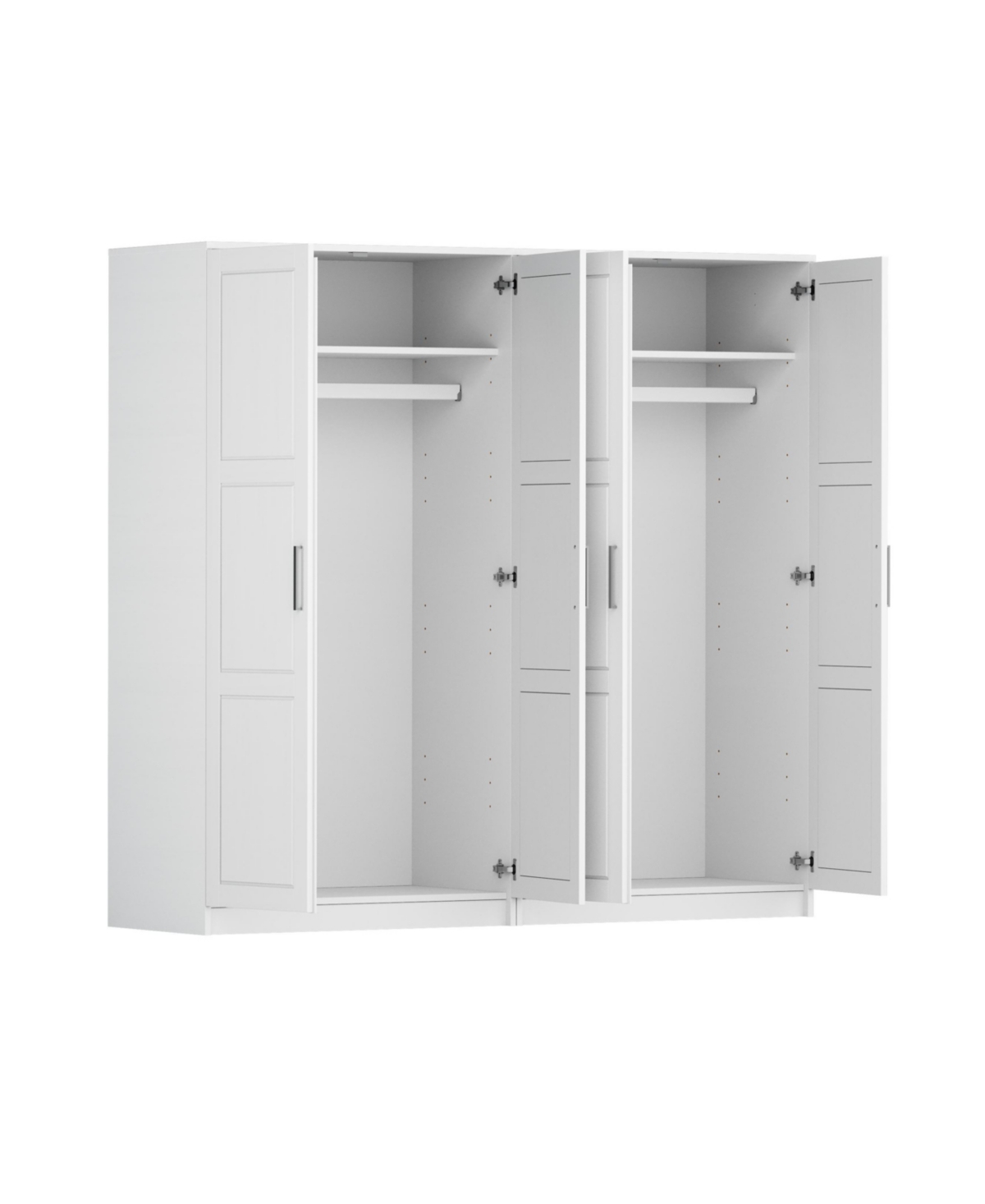 Palace Imports 100% Solid Wood Urban 4-Door Wardrobe with Raised Panel Doors