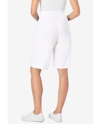 Plus Size Elastic-Waist Knit Short