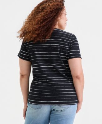 Plus Size Printed Scoop-Neck Short-Sleeve T-Shirt, Macy's Exclusive
