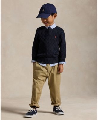 Boys 2-7 Cable-Knit Cotton Sweater