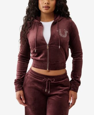 Women's Crystal Velour Zip Hoodie