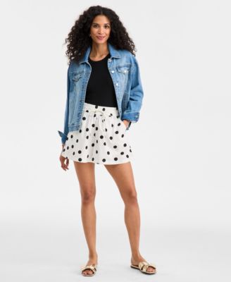 Women's Polka-Dot Cotton Pull-On Shorts, Macy's Exclusive