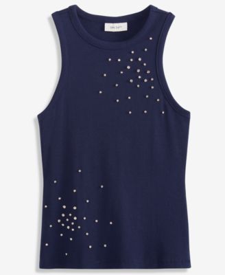 Women's Embellished Ribbed Knit Sleeveless Top, Macy's Exclusive