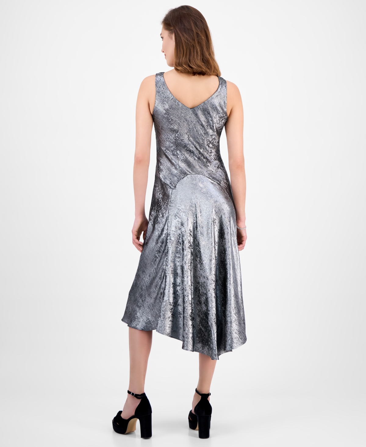 Robbie Bee Women's Cowl Neck Midi Dress In Gray