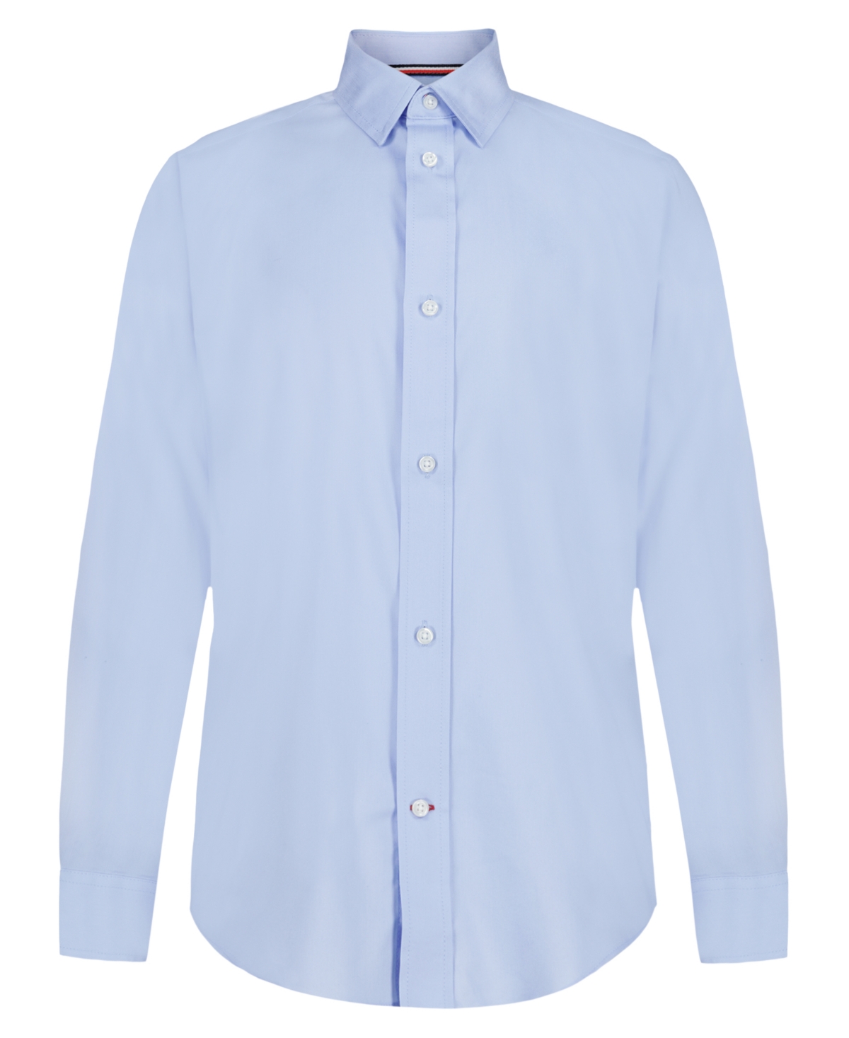 Tommy Hilfiger Big Boys Long Sleeve Stretch Solid Twill Shirt In Blue