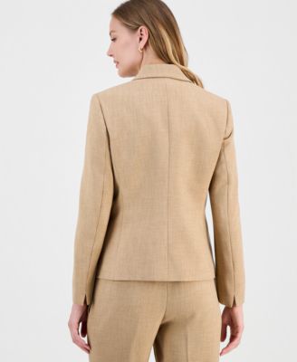 Women's Notched Collar One-Button Blazer, Regular & Petite