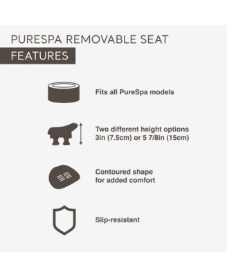 PureSpa Slip Resisting Inflatable Removable Hot Tub Seat Spa Accessory