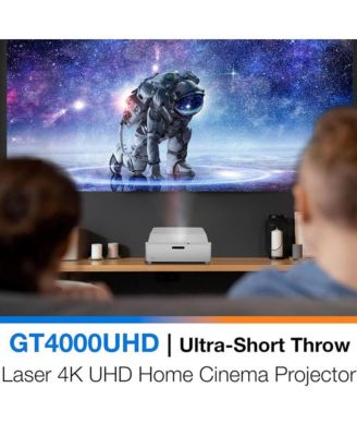 Ultra-Short Throw 4K UHD Home Cinema Laser Projector - 100" Images - Bright 4,000 Lumens - Enhanced Game Mode - HDR - Home Theater - Black
