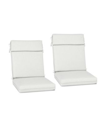 Outdoor High-Back Dining Chair Cushion Set with Ties and Zipper, Set of 2, 37"x20"x2.8".