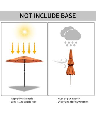 3-Tier Patio Umbrella with Led Lights 11ft Outdoor Patio Table Umbrella Large Umbrella Pool Umbrella For Deck, Pool, Garden, Patio