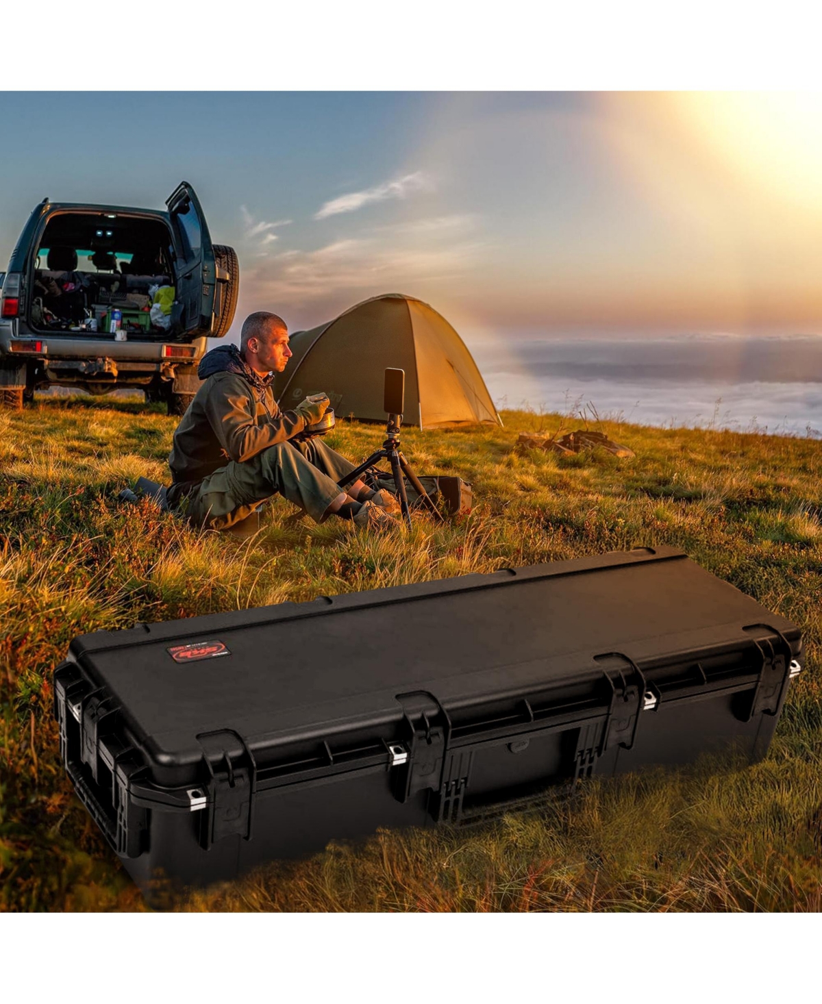 Skb Cases 43.5 Inch Waterproof Case with Think Tank Designed Dividers, Black