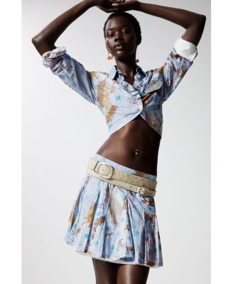 Women's Mini pleated floral skirt