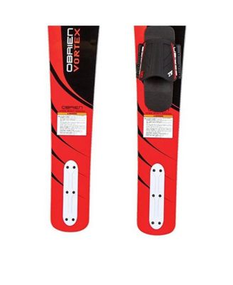 OBrien Vortex Combo 65.5 Inch Adult Mens Size 4.5-13 Wide Body Water Skis, Red